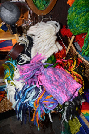 Christmas Market products, Vienna. Arts and crafts, and some food products, for sale on a market during the winter period leading up to Christmasの写真素材