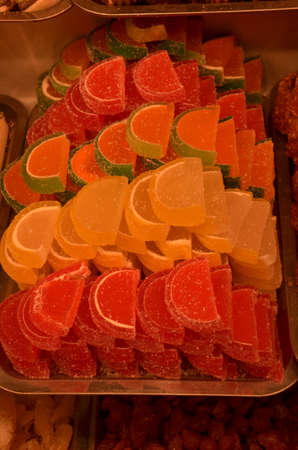 Christmas market products. Arts and crafts, and some food products, for sale on a market during the winter period leading up to Christmas, Budapest, Hungaryのeditorial素材