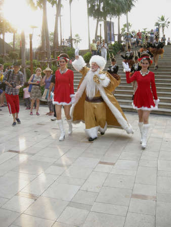 Christmas pageant actors, All dressed up to perform in a Christmas pageant here in Pattaya, Thailand, a predominantly Buddhist countryのeditorial素材