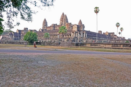 Angkor Wat. One of many temples in the vast Angkor complex, centuries old, here in Cambodiaの写真素材