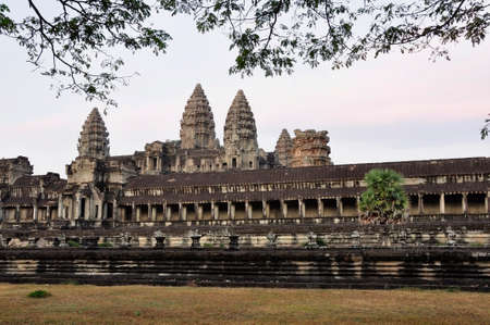 Angkor Wat. One of many temples in the vast Angkor complex, centuries old, here in Cambodiaの写真素材