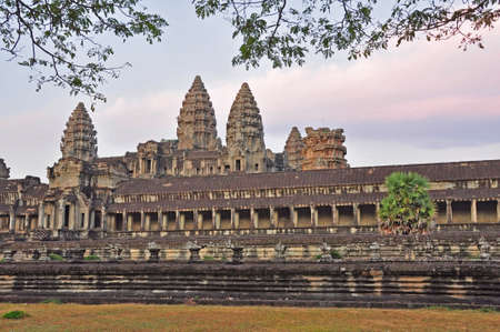 Angkor Wat. One of many temples in the vast Angkor complex, centuries old, here in Cambodiaの写真素材