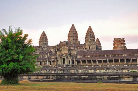 Angkor Wat. One of many temples in the vast Angkor complex, centuries old, here in Cambodiaの写真素材