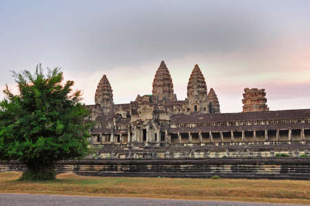 Angkor Wat. One of many temples in the vast Angkor complex, centuries old, here in Cambodiaの写真素材