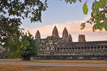 Angkor Wat. One of many temples in the vast Angkor complex, centuries old, here in Cambodiaの写真素材