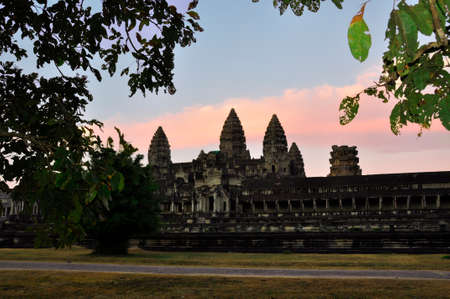 Angkor Wat. One of many temples in the vast Angkor complex, centuries old, here in Cambodiaの写真素材