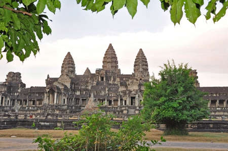Angkor Wat. One of many temples in the vast Angkor complex, centuries old, here in Cambodiaの写真素材