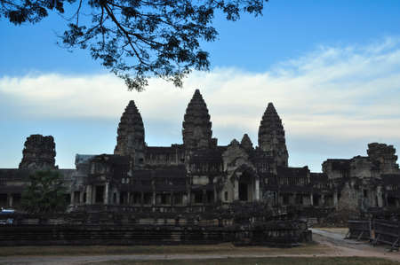 Angkor Wat. One of many temples in the vast Angkor complex, centuries old, here in Cambodiaの写真素材