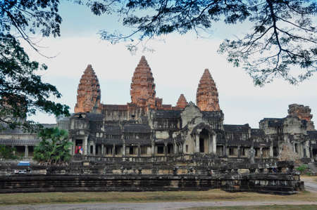 Angkor Wat. One of many temples in the vast Angkor complex, centuries old, here in Cambodiaのeditorial素材