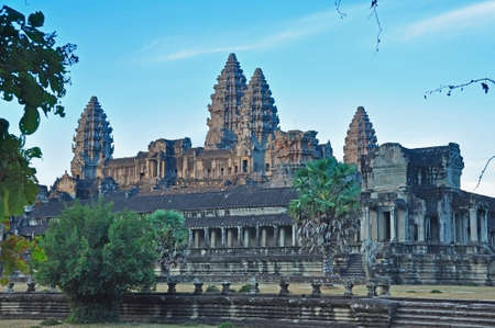 Angkor Wat. One of many temples in the vast Angkor complex, centuries old, here in Cambodiaの写真素材