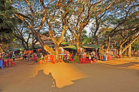 Angkor Wat market. A market under the trees in a corner of the Angkor Wat complex here in Cambodiaのeditorial素材