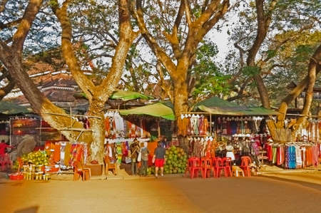 Angkor Wat market. A market under the trees in a corner of the Angkor Wat complex here in Cambodiaのeditorial素材
