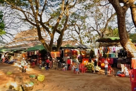 Angkor Wat market. A market under the trees in a corner of the Angkor Wat complex here in Cambodiaのeditorial素材
