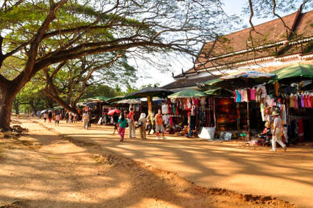 Angkor Wat market. A market under the trees in a corner of the Angkor Wat complex here in Cambodiaのeditorial素材