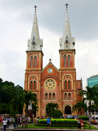 Originally called the Saigon Church and renamed Notre Dame this structure was built between 1863 and 1880, here in Ho Chi Minh City, Vietnamのeditorial素材