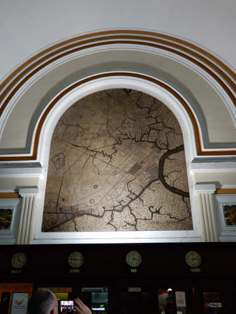 The Central Post Office styled in French architecture, here in the centre on Ho Chi Minh City, Vietnamのeditorial素材