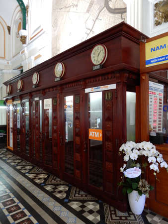 The Central Post Office styled in French architecture, here in the centre on Ho Chi Minh City, Vietnamのeditorial素材