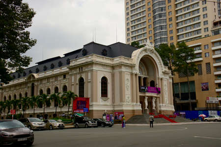 The Opera House styled in French architecture, here in the centre on Ho Chi Minh City, Vietnamのeditorial素材