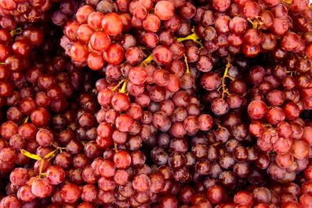 Grapes (Gen Vitis). Produce on display and for sale on this fruits and vegetable market in Pnom Penn, Cambodiaの写真素材
