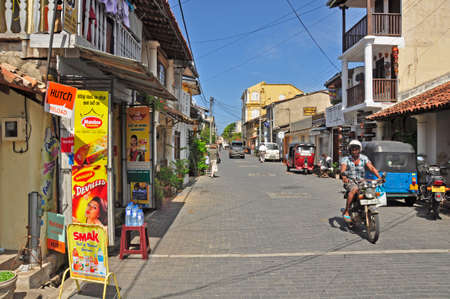 Galle Street. Streets and historical buildings here in the town of Galle on the southern coast of Sri Lankaのeditorial素材