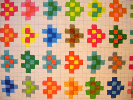 Colours and patterns on paper, metal, wax, glass, fabric, etc. decorate everyday objects, Englandの写真素材