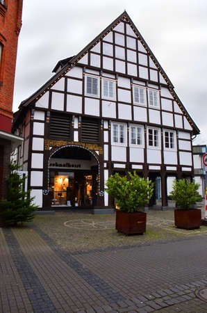 German style buildings, some constructed with large visible beams, date back many centuries, Germanyのeditorial素材