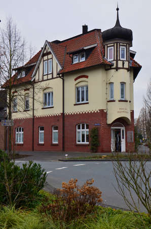 German style buildings, some constructed with large visible beams, date back many centuries, Germanyのeditorial素材