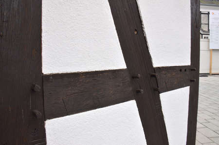 German style buildings, some constructed with large visible beams, date back many centuries, Germanyのeditorial素材