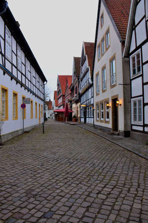 German style buildings, some constructed with large visible beams, date back many centuries, Germanyのeditorial素材