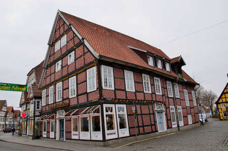 German style buildings, some constructed with large visible beams, date back many centuries, Germanyのeditorial素材