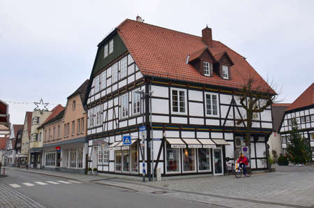 German style buildings, some constructed with large visible beams, date back many centuries, Germanyのeditorial素材