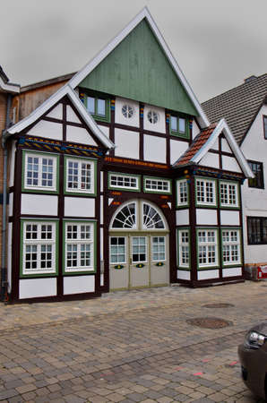 German style buildings, some constructed with large visible beams, date back many centuries, Germanyのeditorial素材