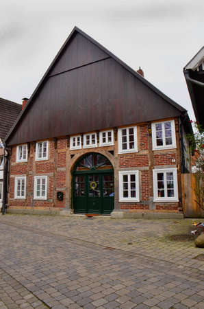 German style buildings, some constructed with large visible beams, date back many centuries, Germanyのeditorial素材