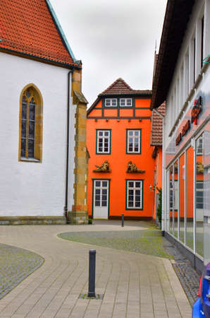 German style buildings, some constructed with large visible beams, date back many centuries, Germanyのeditorial素材