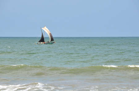 Traditional fishing boats on this waterway in Northern Sri Lankaの写真素材
