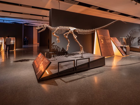 Expositions of dinosaur skeleton in the National Museum of Natural History.の写真素材
