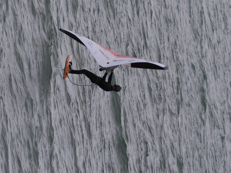 Unidentified surfer in the Windsurfing World Championships in Stockholm.