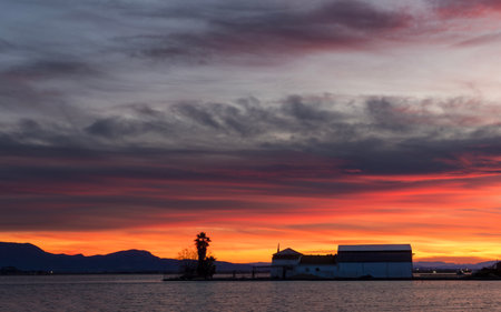 Sunset at the port in Croatia, Europe