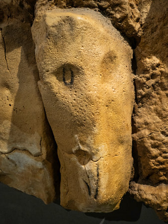 Detail of ancient egyptian sarcophagus in Museum of Egyptian Antiquities