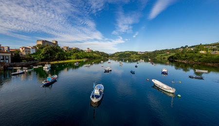 Boats and yachts moored in the bay