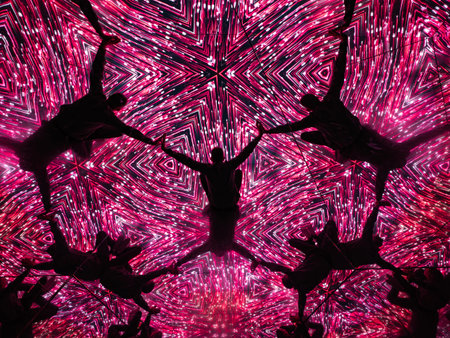 abstract background with a lot of people and a lot of lights