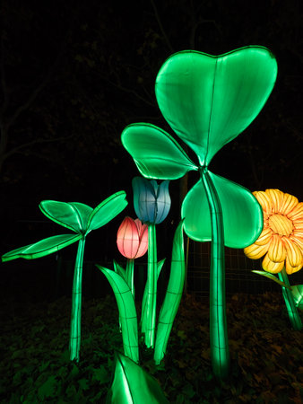 The flower lanterns during the annual Flower Festival.の写真素材