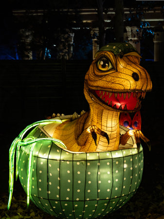 Chinese lanterns decorate the streets during the Chinese New Year celebrations in Las Vegas, Nevadaの写真素材