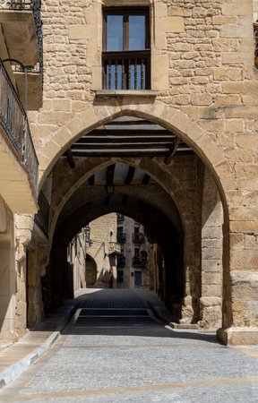 The narrow street of the medieval city of Mdina, Malta.の写真素材