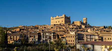 Panoramic view of the medieval village of Girona, Catalonia, Spainの写真素材