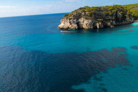 Aerial view of beautiful beach on Zakynthos island, Greeceの写真素材