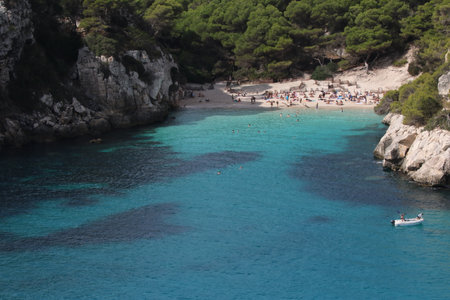 View of Cala Figuera beach in Ibiza, Spain