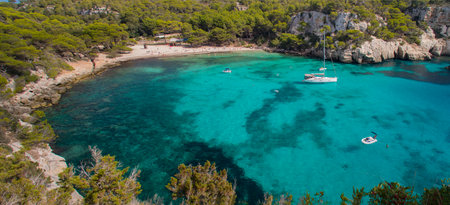 Aerial view of Cala Mondrago beach