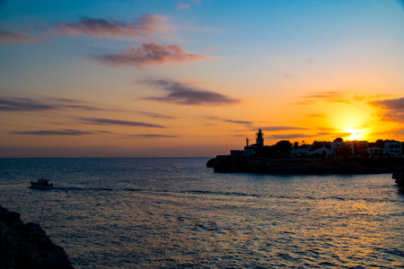 Beautiful sunset over the sea in the old town of Rethymnoの写真素材