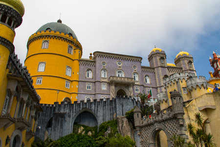 Pena Palace in Sintra, Portugal. Sintra is one of the most beautiful castles in Portugal.